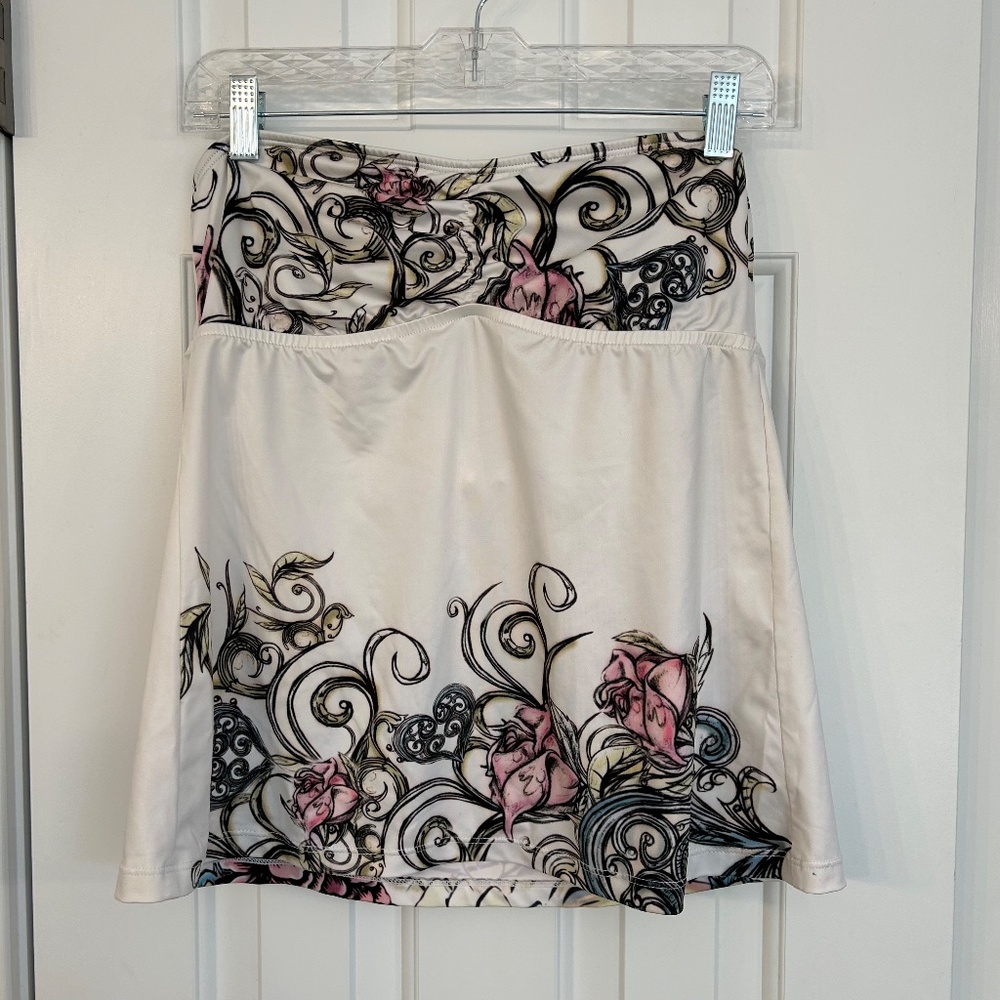 Lucky brand swim top, strapless with tie back, size large